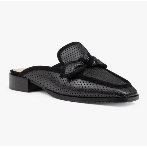 NYDJ Women's Tillie Loafer Flat Mule Black Leather Size 5.5 - Picture 3 of 11